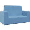 2místná dětská pohovka měkký plyš [4104800] (Barva Modrá)