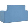 2místná dětská pohovka měkký plyš [4104800] (Barva Modrá)