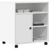 Stojan na tiskárnu na kolečkách 60 x 50 x 67 cm [840625] (Barva Bílá)