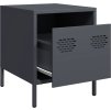 Noční stolky 2 ks 35 x 39 x 43,5 cm ocel [851249] (Barva Antracitová)