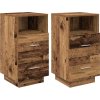 Noční stolky 2 ks se 2 zásuvkami 36 x 36 x 68 cm [858583] (Barva dub sonoma)
