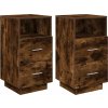 Noční stolky 2 ks se 2 zásuvkami 36 x 36 x 68 cm [858583] (Barva dub sonoma)