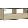 TV skříňka 100 x 31 x 39,5 cm kompozitní dřevo a kov [848936] (Barva Kouřový dub)
