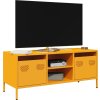 TV skříňka 101,5 x 39 x 43,5 cm ocel válcovaná za studena [851301] (Barva horčicově žlutá)