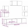 7dílný set TV skříněk dřevotříska [3329013] (Barva Staré dřevo)