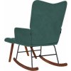 Houpací křeslo s stoličkou sametové [4016845] (Barva Tmavě zelená)