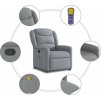 Masážní polohovací křeslo textil [4015607] (Barva Tmavě šedá)
