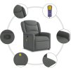 Masážní polohovací křeslo textil [4015607] (Barva Tmavě šedá)