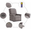 Masážní polohovací křeslo textil [4015647] (Barva Tmavě šedá)