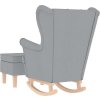 Houpací křeslo s podnožkou textil [3307997] (Barva Světle šedá)