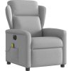 Elektrické masážní polohovací křeslo textil [3303124] (Barva Světle šedá)