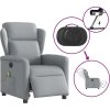 Elektrické masážní polohovací křeslo textil [3303124] (Barva Světle šedá)