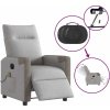 Elektrické masážní polohovací křeslo textil [3324085] (Barva Světle šedá)