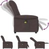 Elektrické masážní polohovací křeslo textil [3303248] (Barva Hnědá)