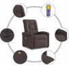Elektrické masážní polohovací křeslo textil [3303248] (Barva Hnědá)