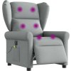 Elektrické masážní polohovací křeslo textil [3303365] (Barva Tmavě šedá)
