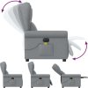 Elektrické masážní polohovací křeslo textil [3303365] (Barva Tmavě šedá)