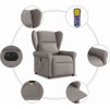 Elektrické masážní polohovací křeslo textil [3303365] (Barva Tmavě šedá)