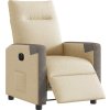 Elektrické polohovací křeslo textil [3324083] (Barva Krémová)