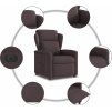 Elektrické polohovací křeslo textil [3303118] (Barva Hnědá)