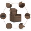 Elektrické polohovací křeslo textil [3303118] (Barva Hnědá)