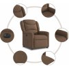 Elektrické polohovací křeslo textil [3303179] (Barva Tmavě hnědá)