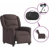 Elektrické polohovací křeslo textil [3303179] (Barva Tmavě hnědá)