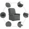 Elektrické polohovací křeslo textil [3303295] (Barva Tmavě šedá)