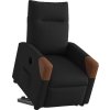 Elektrické zvedací polohovací křeslo textil [3324024] (Barva Černá)
