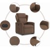 Elektrické zvedací polohovací křeslo textil [3303158] (Barva Hnědá)