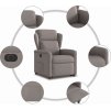 Elektrické zvedací polohovací křeslo textil [3303158] (Barva Hnědá)