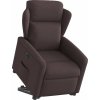 Elektrické zvedací polohovací křeslo textil [3303158] (Barva Hnědá)