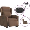 Elektrické zvedací polohovací křeslo textil [3303158] (Barva Hnědá)
