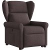 Zvedací polohovací křeslo textil [3303378] (Barva Hnědá)