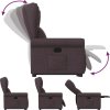 Zvedací polohovací křeslo textil [3303378] (Barva Hnědá)