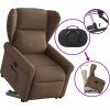 Zvedací polohovací křeslo textil [3303378] (Barva Hnědá)