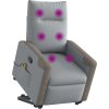 Zvedací masážní polohovací křeslo textil [3324095] (Barva Světle šedá)