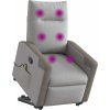 Zvedací masážní polohovací křeslo textil [3324095] (Barva Světle šedá)