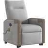Zvedací masážní polohovací křeslo textil [3324095] (Barva Světle šedá)