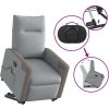 Zvedací masážní polohovací křeslo textil [3324095] (Barva Světle šedá)