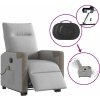 Elektrické zvedací masážní polohovací křeslo textil [3324104] (Barva Obláčkově šedá)