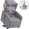 Zvedací masážní polohovací křeslo textil [3303145] (Barva Tmavě šedá)
