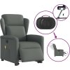 Elektrické zvedací masážní polohovací křeslo textil [3303164] (Barva Světle šedá)