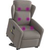 Elektrické zvedací masážní polohovací křeslo textil [3303164] (Barva Světle šedá)