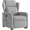 Elektrické zvedací masážní polohovací křeslo textil [3303164] (Barva Světle šedá)