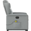 Elektrické zvedací masážní polohovací křeslo textil [3303164] (Barva Světle šedá)