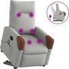 Zvedací masážní polohovací křeslo textil [3324014] (Barva Světle šedá)