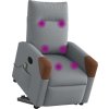 Zvedací masážní polohovací křeslo textil [3324014] (Barva Světle šedá)