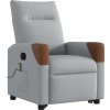 Zvedací masážní polohovací křeslo textil [3324014] (Barva Světle šedá)