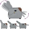 Zvedací masážní polohovací křeslo textil [3324014] (Barva Světle šedá)
